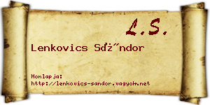 Lenkovics Sándor névjegykártya