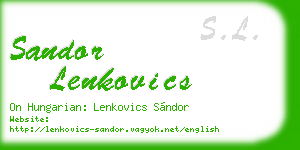 sandor lenkovics business card
