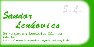 sandor lenkovics business card